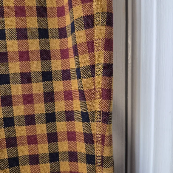 Philosophy Republic Mustard & Burgundy Plaid Flare High Waist Pants Size: M - Picture 6 of 10